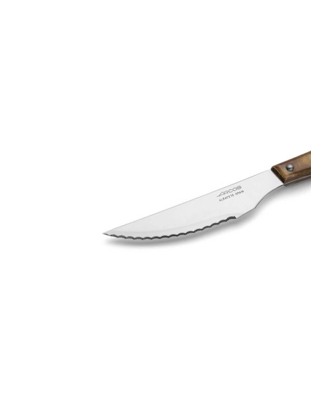 Arcos Steakmesser mit Holzgriff, gepresst, breite Klinge mit Wellenschliff 11cm