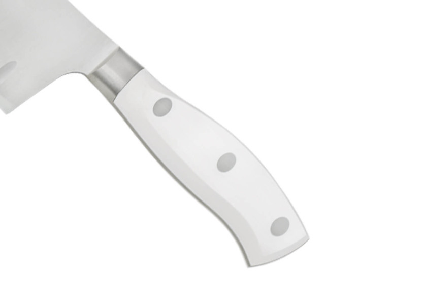 Riviera White Arcos forged santoku rocking knife 18cm with granton edgeblade