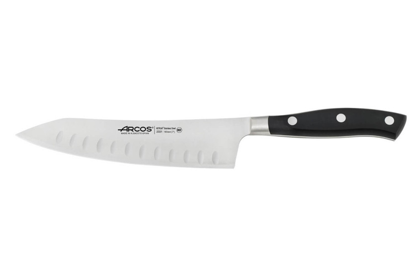 Riviera Arcos smidd santoku rockkniv 18cm med granton eggblad
