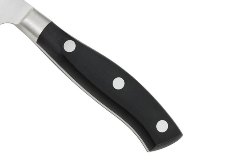 Coltello a dondolo Santoku forgiato Riviera Arcos con lama con fossetteda 18 cm