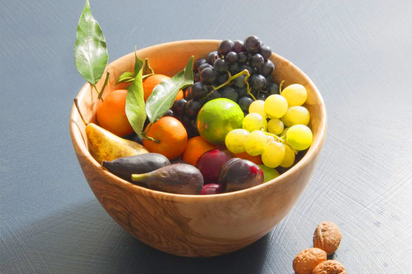 Fruteira artesanal Bérard em madeira de oliveira, artesanato de qualidade