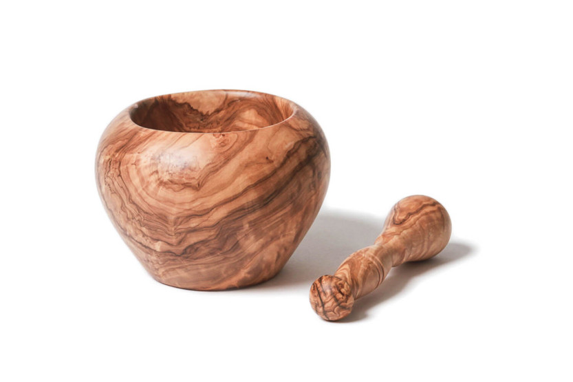 Almofariz e pilão de madeira de oliveira Bérard, qualidade artesanal