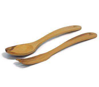Bérard Contour, servitore per insalata curvo in legno d'ulivo fatto a mano, 30 cm