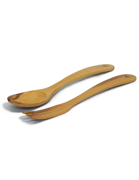 Bérard Contour håndlavet buet salatbestik i oliventræ 30 cm