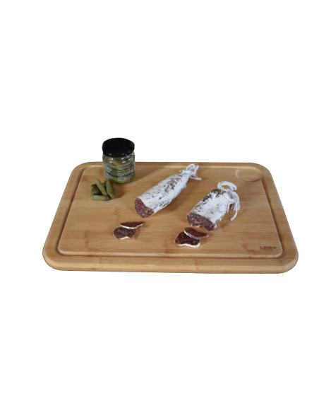 Tabla de cortar de bambú Bérard con canalón y bolsa para zumo 45x32cm