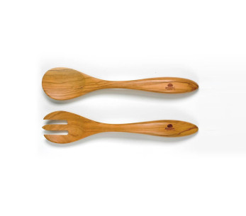 Bérard Terra håndlaget salatbestikk i oliventre 31,5 cm