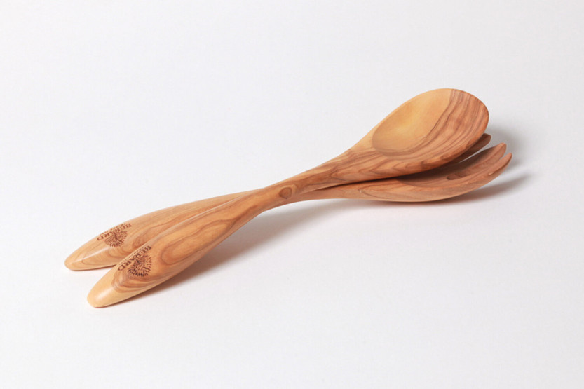 Bérard Terra handmade olive wood salad servers 31.5cm