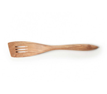 Espátula calada de madera de olivo hecha a mano Bérard Terra 32cm