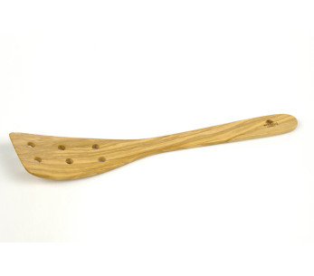 Bérard espátula de madera de olivo hecha a mano con agujeros curvos 30cm