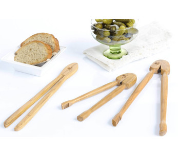 Pinça para torradas em madeira de oliveira Bérard, feita à mão, 25 cm 2