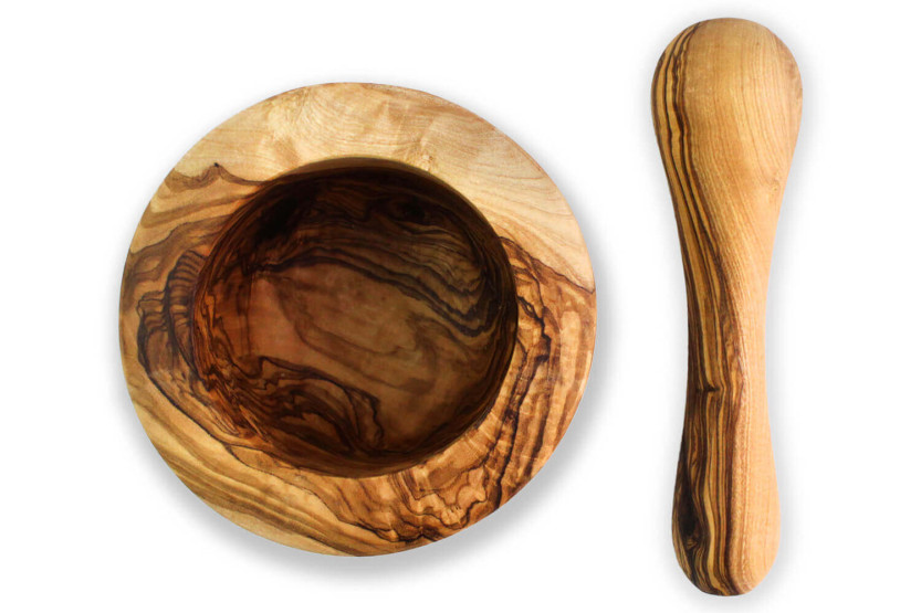 Bérard olive wood mortar and pestle diameter 11cm