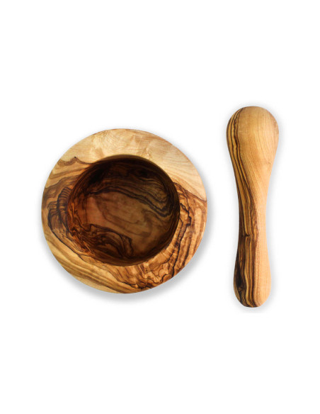 Bérard olive wood mortar and pestle diameter 11cm