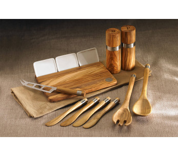 Conjunto de 4 espátulas de madeira de oliveira Bérard Acero feitas à mão 17cm 2
