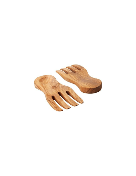 Set of 2 Bérard handmade olive wood salad servers 20x9cm