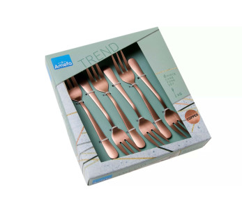 Set van 6 Amefa Austin roestvrijstalen dessertvorkjes met kleurcoating 2