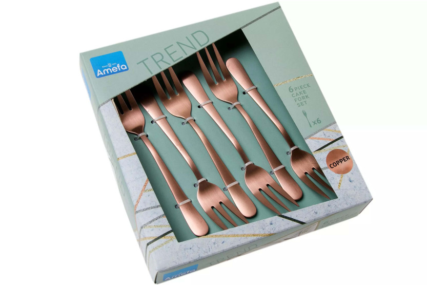 Conjunto de 6 garfos de sobremesa Amefa Austin em aço inoxidável , revestimento colorido