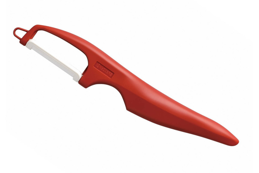 Kyocera verticaal keramisch dunschiller rood dubbel lemmet
