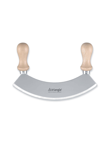 Tritatutto a triangolo con manici in legno di faggio e lama singola in acciaio inox - 2 misure