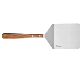 Vinklet hamburger slikkepott Triangle 41,5 cm håndtak i kirsebærtre