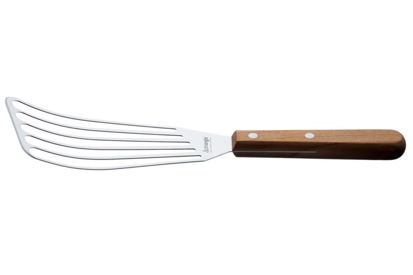 Espátula calada Triángulo mango de madera de cerezo 29cm
