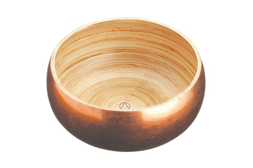 Artesa ensaladera de bambú color cobre Ø17cm
