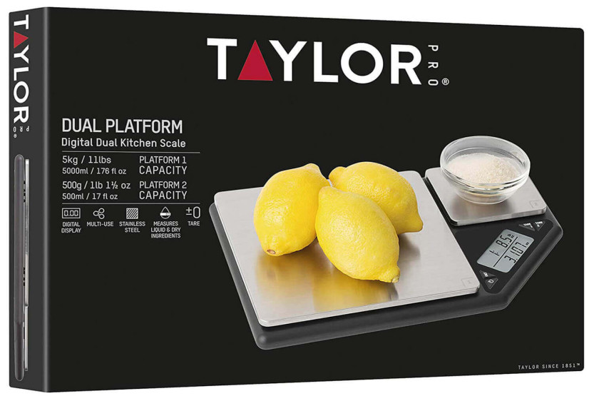Taylor Digitaalinen kaksoispannullinen keittiövaaka - 5kg ja 500g