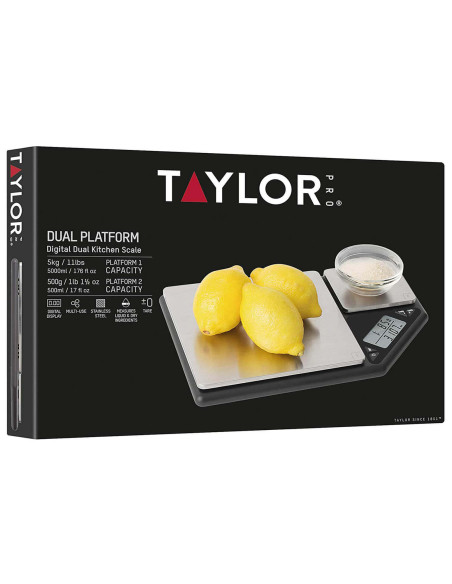 Taylor Digital Dual køkkenvægt med dobbeltskål - 5 kg og 500 g