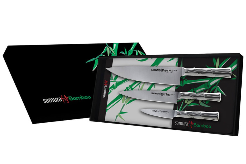 Messerset Samura Bamboo 3 Messer komplett aus Edelstahl AUS8: Office + Universal + Chef