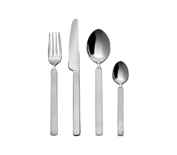 24 talheres Alessi Dry 18/10 em aço inoxidável acetinado com pegas desenhadas por Achille Castiglioni