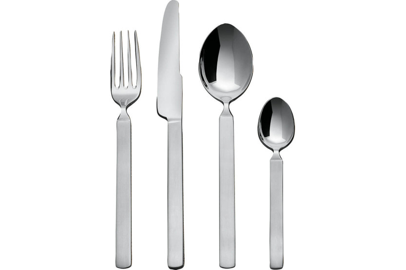 24 kuverter Alessi Dry 18/10 rustfritt stål med satengfinish håndtak designet av Achille Castiglioni