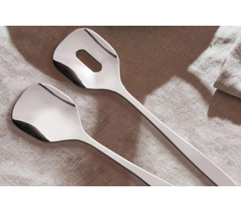 Servidores de salada Alessi Knifeforkspoon 25cm 18/10 aço inoxidável design por Jasper Morrison 2