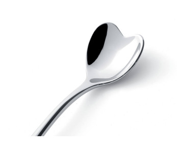 Juego de 4 cucharas de café Alessi corazón 10cm acero inoxidable 18/10 diseño de Miriam Mirri 2