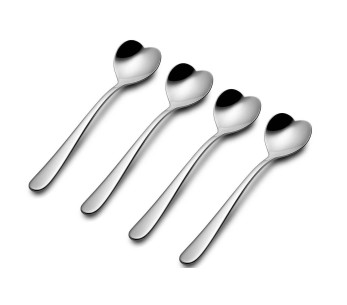 Conjunto de 4 colheres de chá Alessi Big Love 14,5cm aço inoxidável 18/10 design de Miriam Mirri