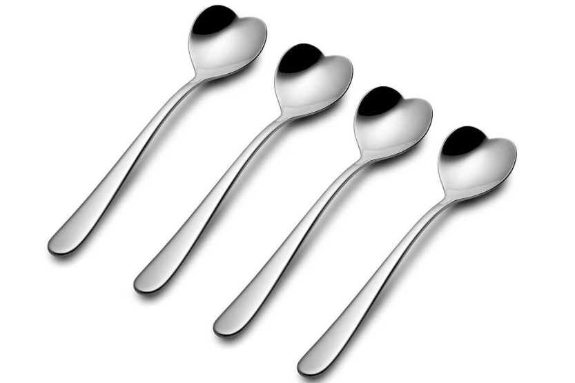 Juego de 4 cucharillas Alessi Big Love 14,5cm acero inoxidable 18/10 diseño de Miriam Mirri