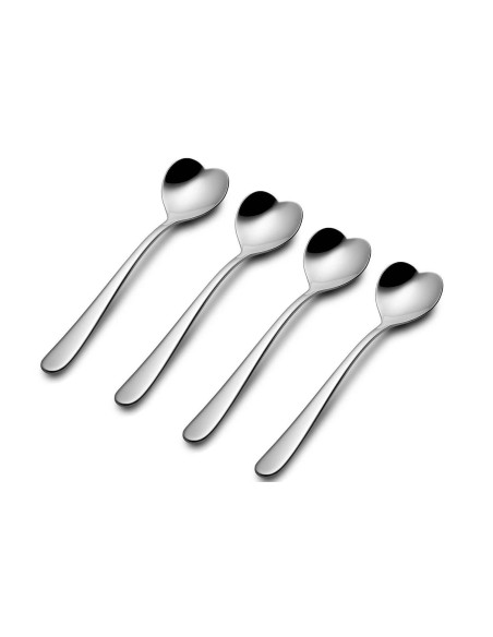 Juego de 4 cucharillas Alessi Big Love 14,5cm acero inoxidable 18/10 diseño de Miriam Mirri