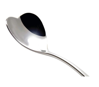Conjunto de 4 colheres de gelado Alessi Big Love 17cm em forma de coração em aço inoxidável 18/10 desenhado por Miriam Mirri 2