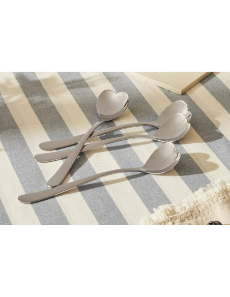 Set bestehend aus 4 Eislöffeln Herz Alessi Big Love 17cm Edelstahl 18/10 Design by Miriam Mirri