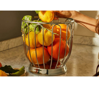 Cesta de fruta Alessi Memories 22cm de acero inoxidable 18/10 diseñada por Alberto Alessi 2