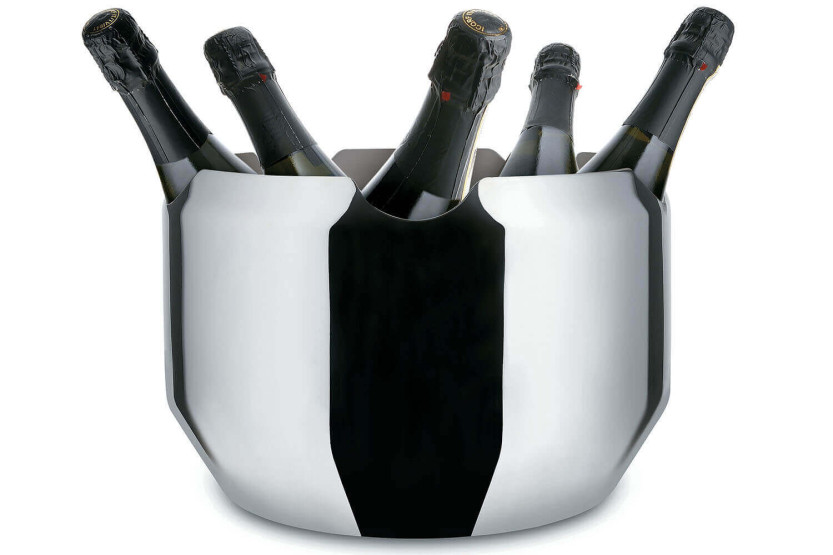 Secchiello per champagne Alessi Noè in acciaio inossidabile 18/10 disegnato da Giulio Iacchetti