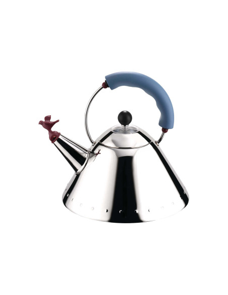 Alessi Oisillon induction kettle in 18/10 stainless steel designed by Michael Graves