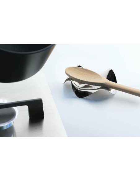 Alessi Blip spoon rest 18/10 stainless steel design by LPWk and Paolo Gerosa