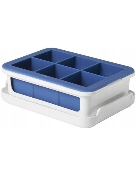 Vaschetta per cubetti di ghiaccio in silicone OXO XL con coperchio - 18,4x13x3,6cm
