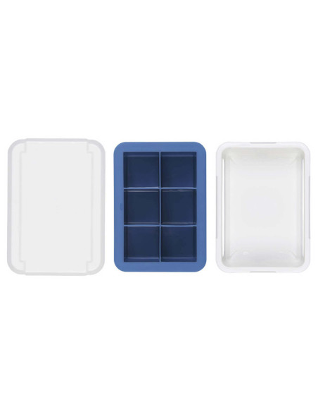 OXO XL siliconen ijsblokjesvorm met deksel - 18,4x13x3,6cm