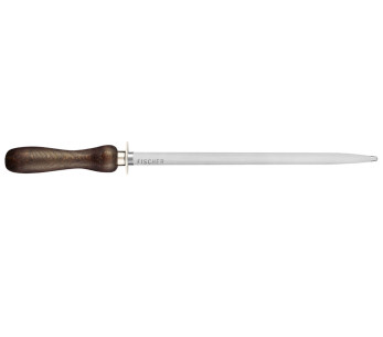 Fischer skärpstål 20cm rund bit med trähandtag