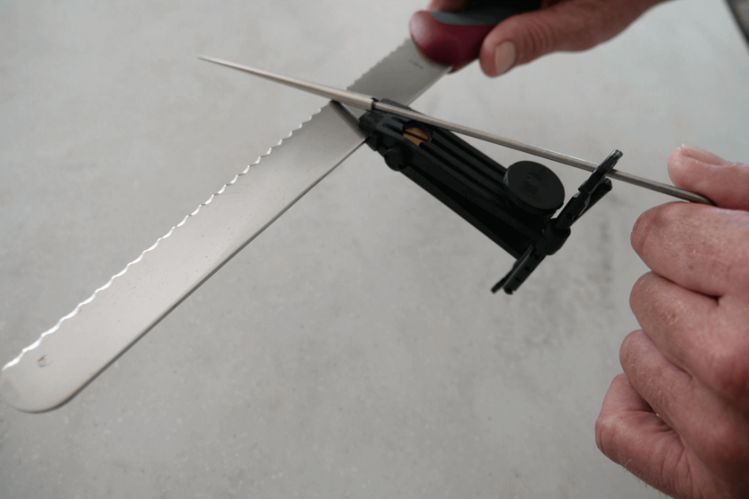 Set van 3 diamantslijpstenen DMT Aligner Prokit met houder + aanzetstaal voor kartelmes + slijphulp