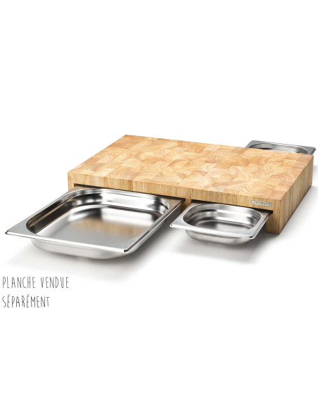 Gastronomibakke i rustfrit stål til Continenta-skærebræt - 17,5x16x4 cm