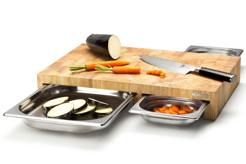 Bandeja gastronome de acero inoxidable para tabla de cortar Continenta - 32.5x26.5x4cm