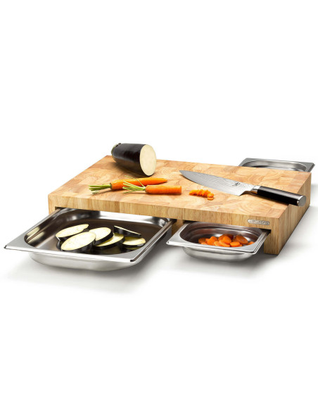 Bandeja gastronome de acero inoxidable para tabla de cortar Continenta - 32.5x26.5x4cm