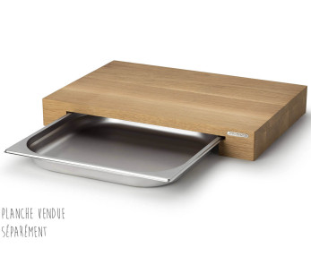 Ruostumattomasta teräksestä valmistettu gastronominen tarjotin Continenta-leikkuulaudalle - 35.5x32.5x4cm 2