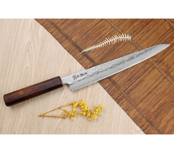 Wusaki Yoshi G3 tammi japanilainen sujihiki veitsi 24cm 24cm 2
